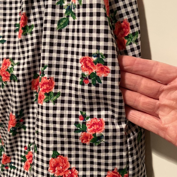 Peplum Ruffle off shoulders black and white gingham ruby rose cotton dress - Picture 12 of 16